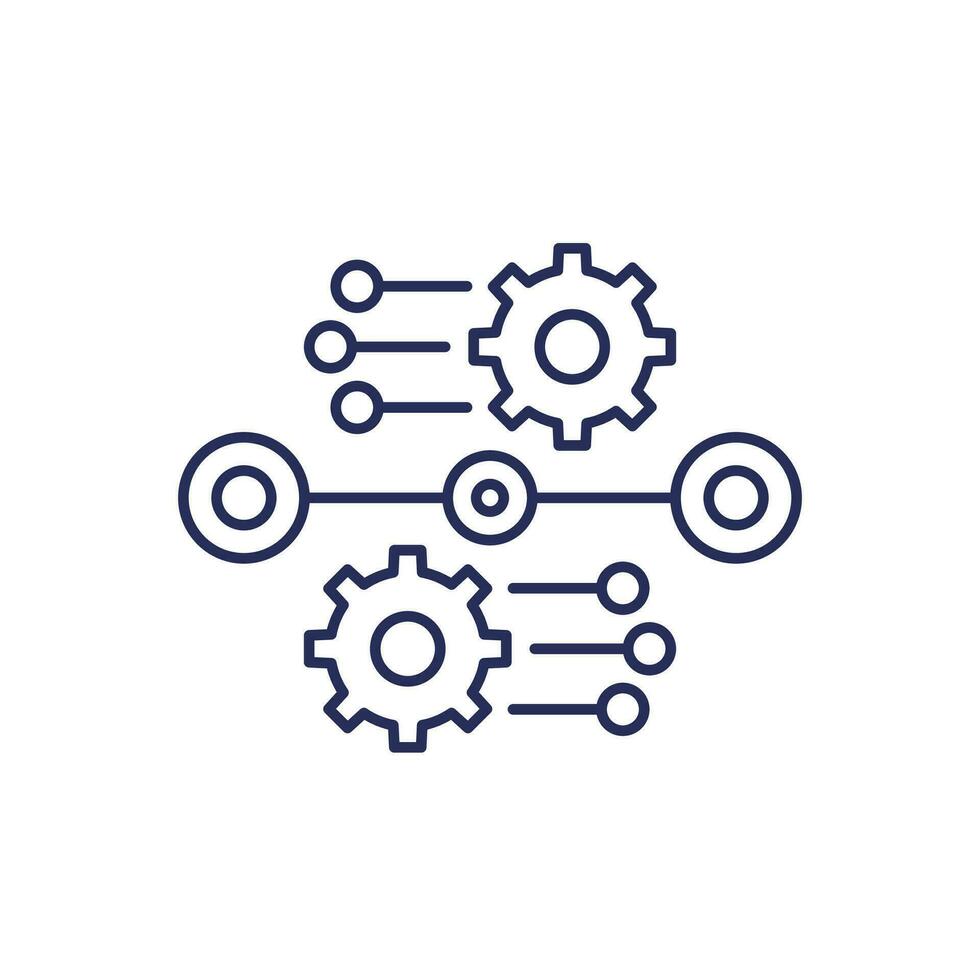 streamline process icon, line vector
