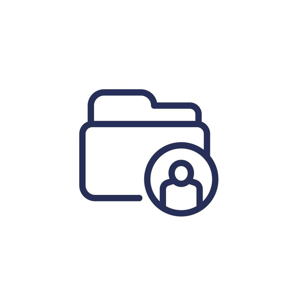 Personal data folder line icon vector