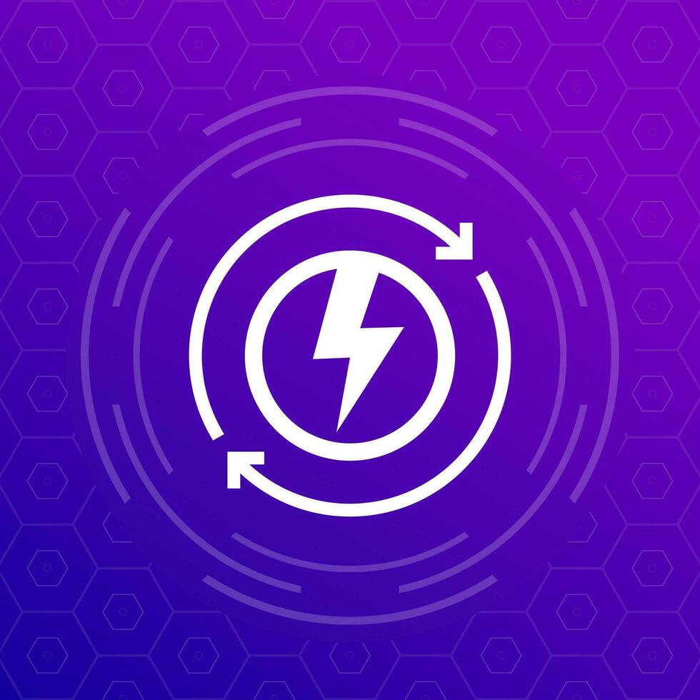 Recharge icon, electric charger vector design