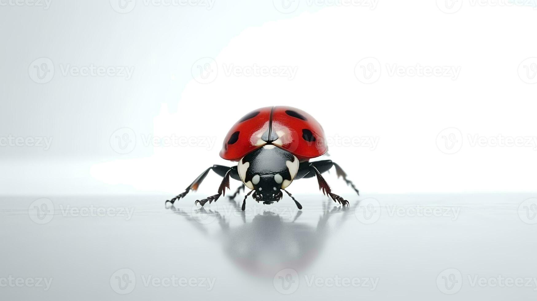 Photo of a ladybug on white background. Generative AI