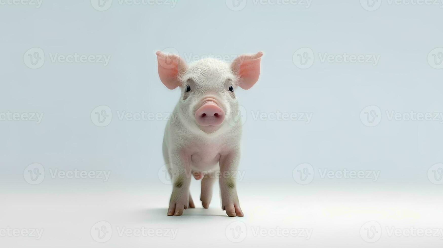 Photo of a pig on white background. Generative AI