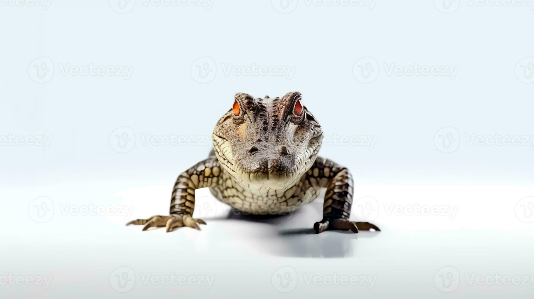 Photo of a alligator on white background. Generative AI