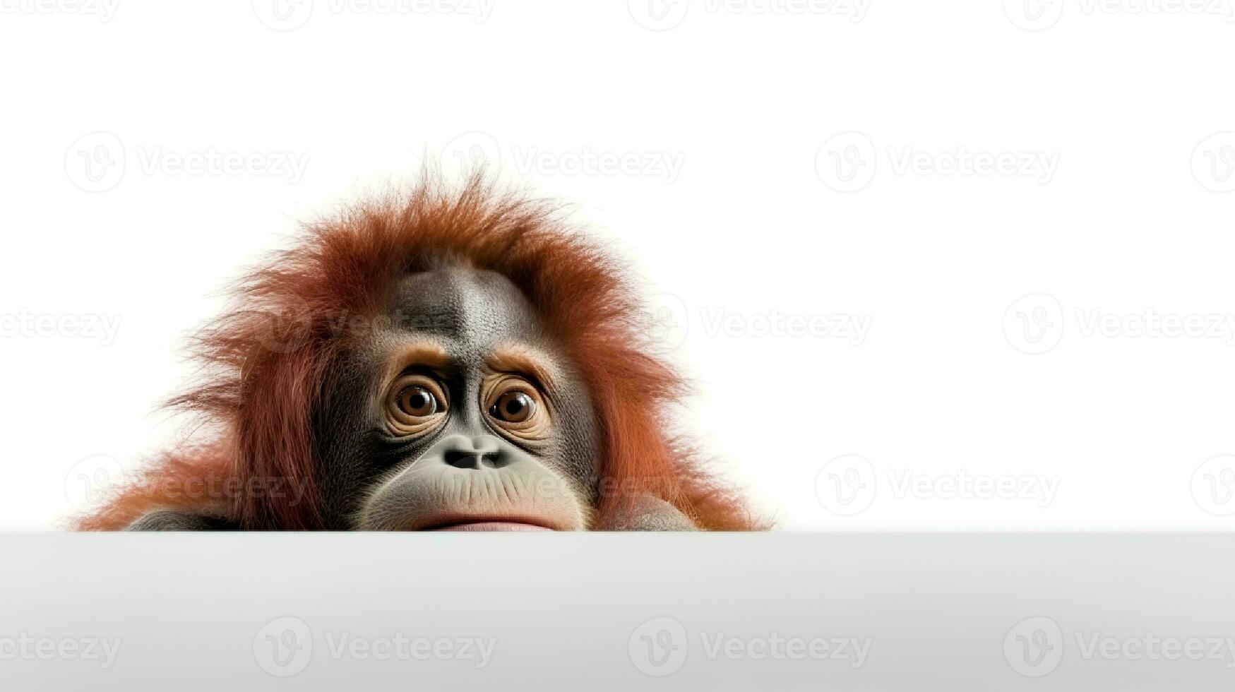 Photo of a orangutan on white background
