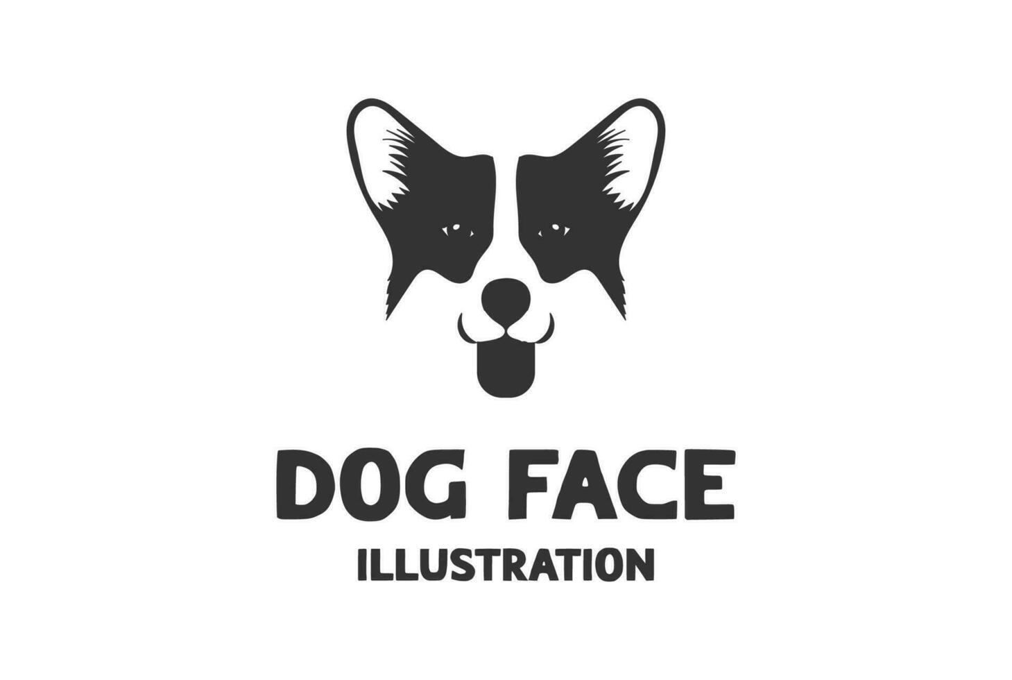 Funny Cute Dog Doggy Puppy Head Face Illustration vector