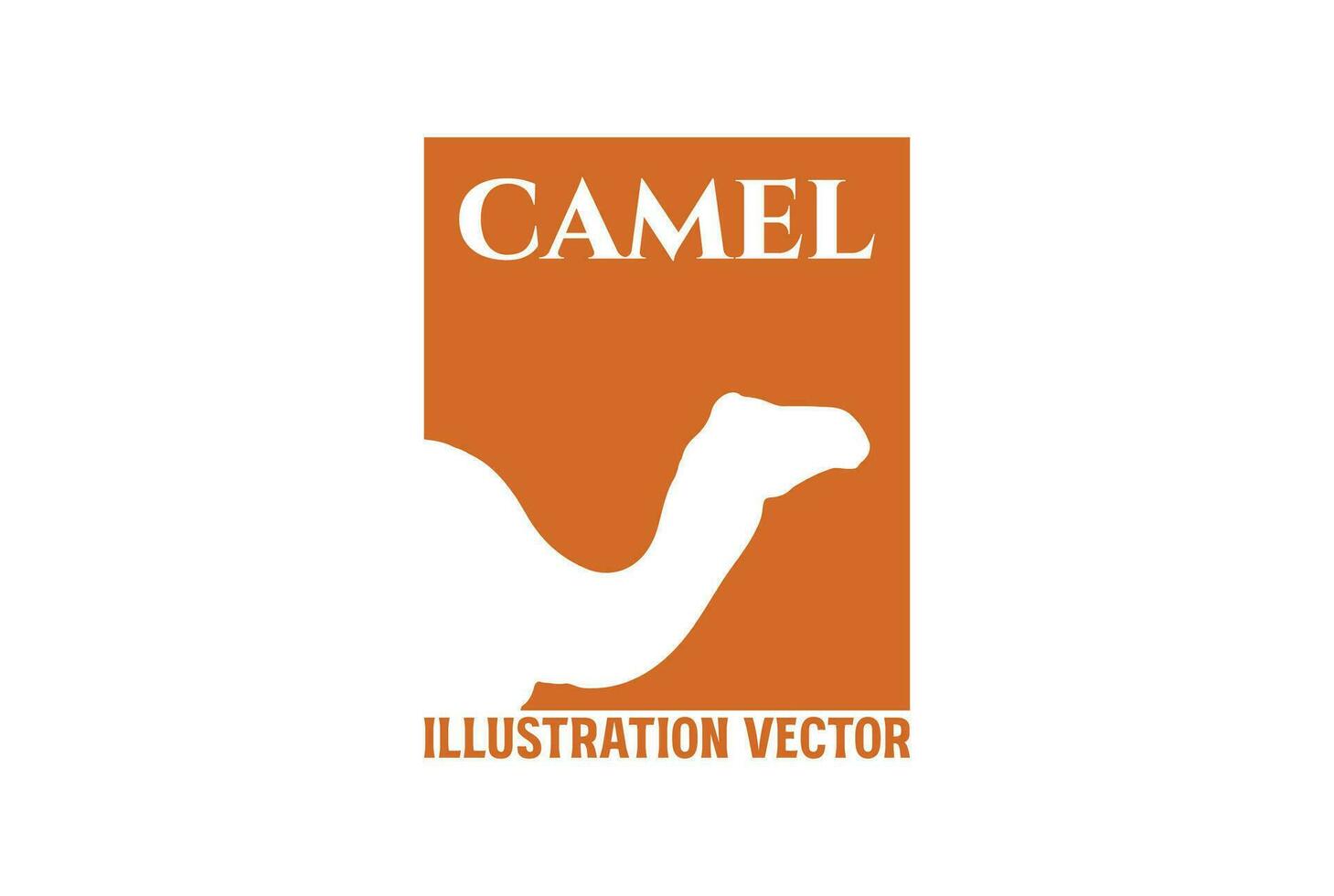 sencillo minimalista cuadrado caminando camello silueta ilustración vector