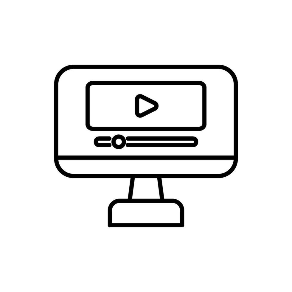 video icon vector in line style