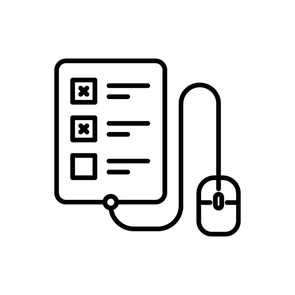 online exam icon vector in line style