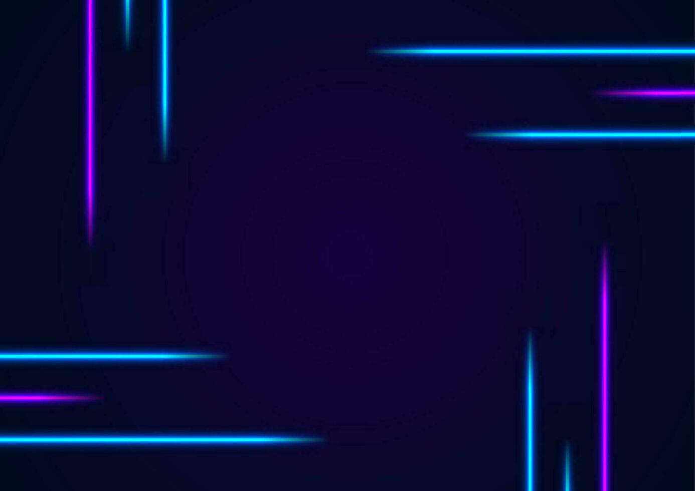 Blue and purple neon lines abstract tech background vector