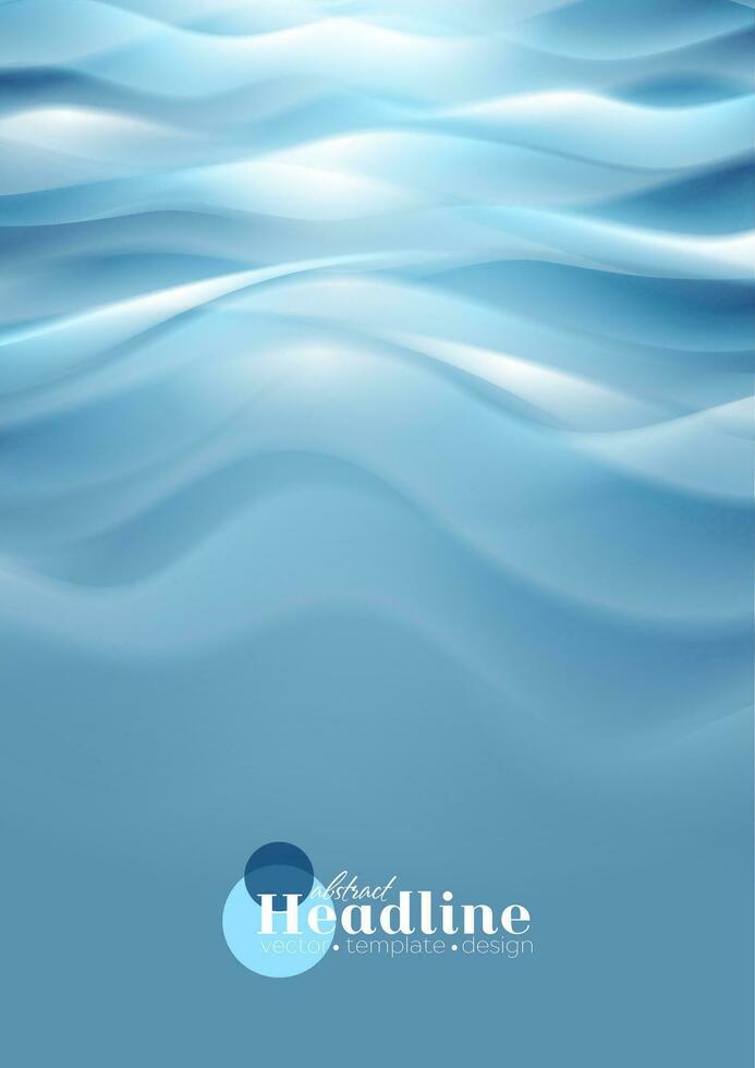 Bright blue wavy abstract background vector