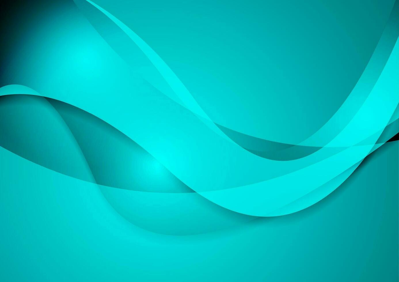 Bright abstract turquoise wavy corporate background vector