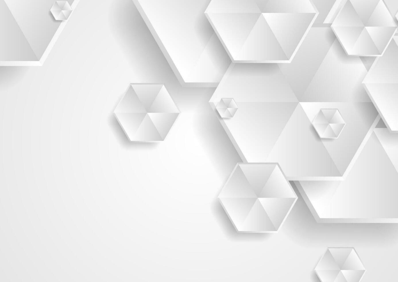 Abstract grey hexagons technology background vector