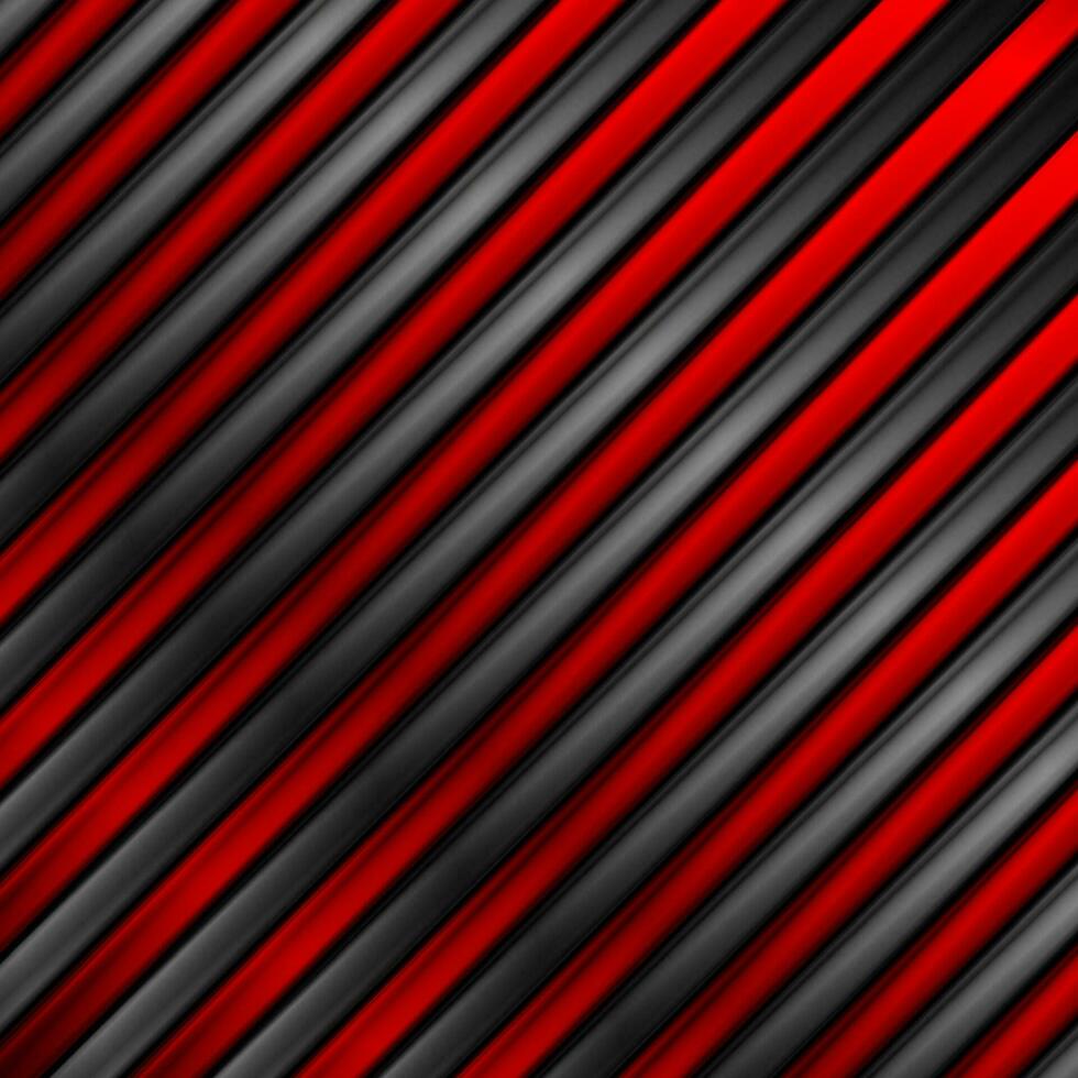 Contrast red and black glossy metallic stripes background vector