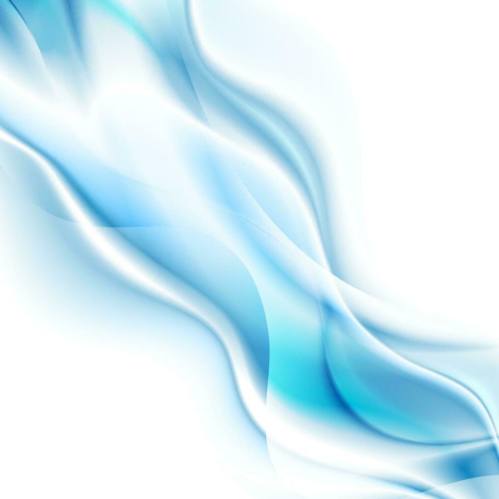 Abstract bright blue smooth flowing waves background vector