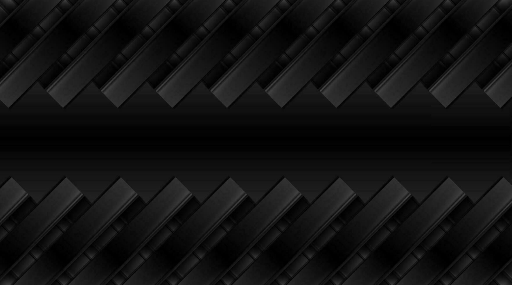 Geometric tech black glossy stripes abstract background vector