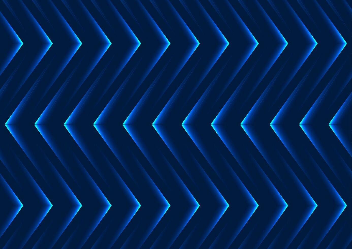 Blue abstract neon arrows tech geometric background vector