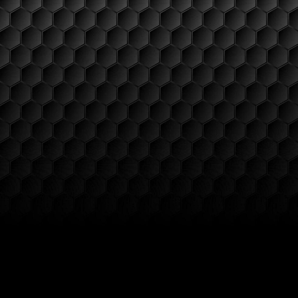 Black geometric hexagons abstract technology background vector