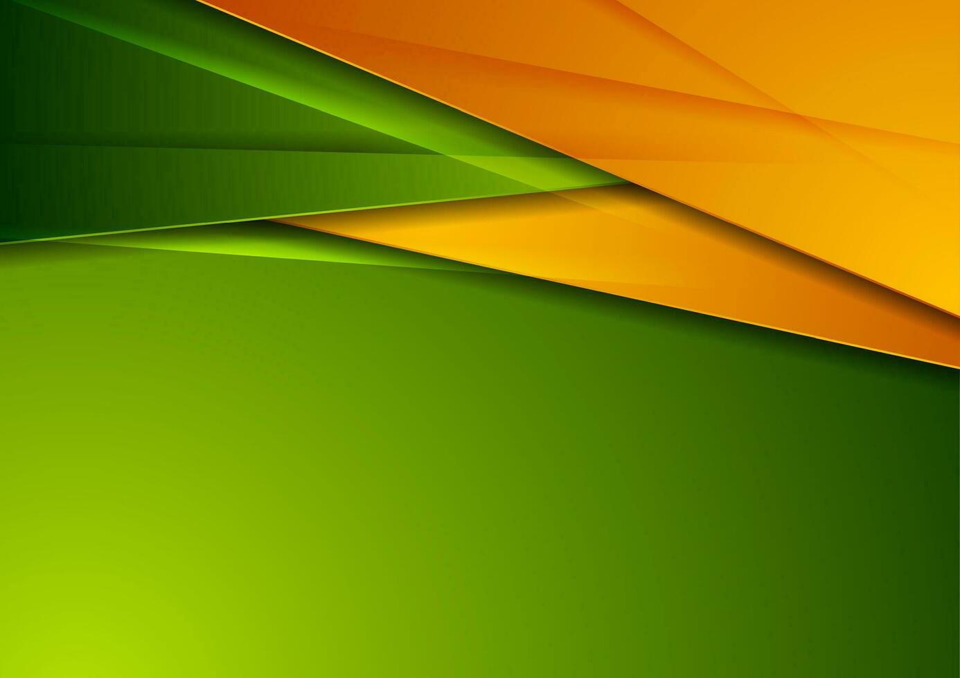 Green and orange glossy corporate abstract background vector