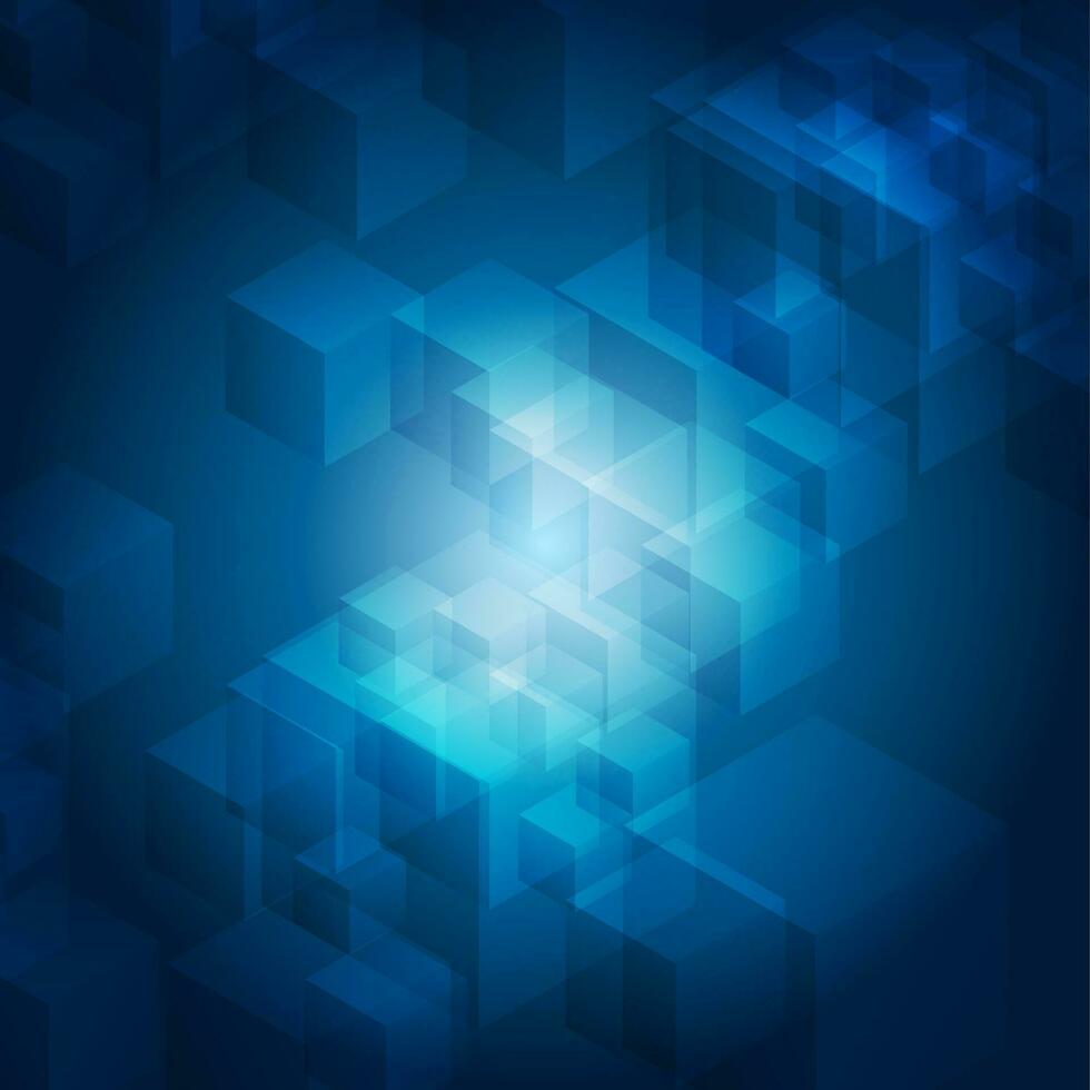 Blue abstract tech geometric background vector