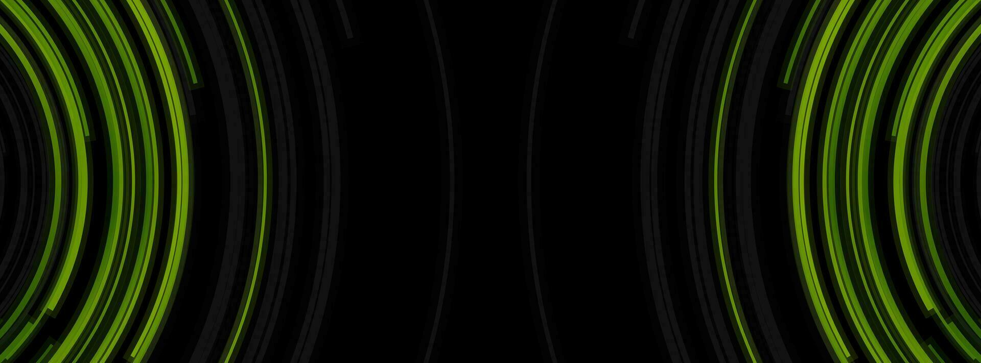 Dark green circular lines abstract futuristic technology background vector