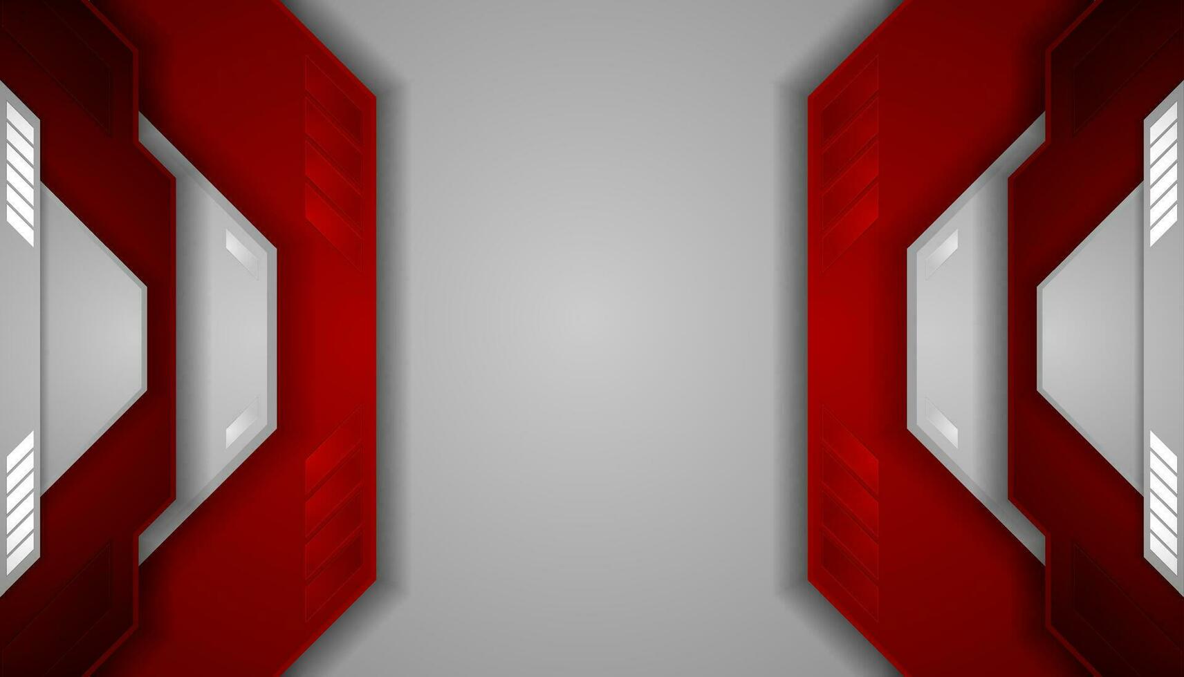 Red grey tech corporate geometric abstract background vector