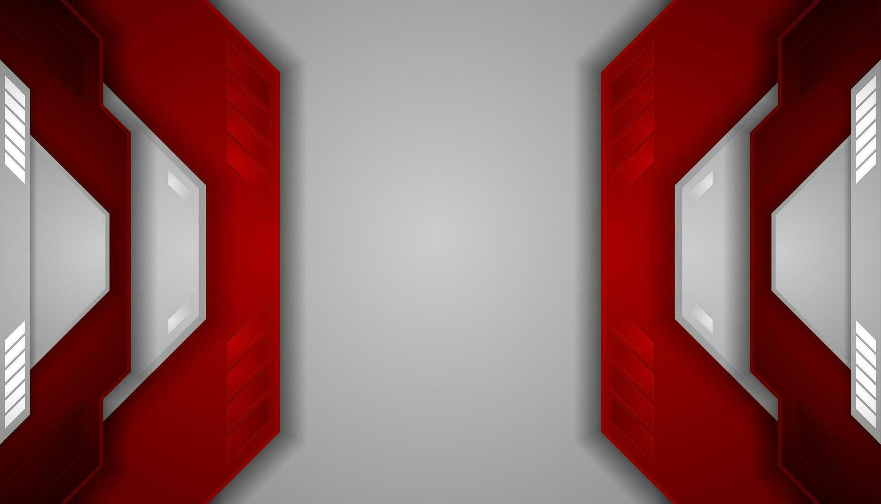 Red grey tech corporate geometric abstract background vector