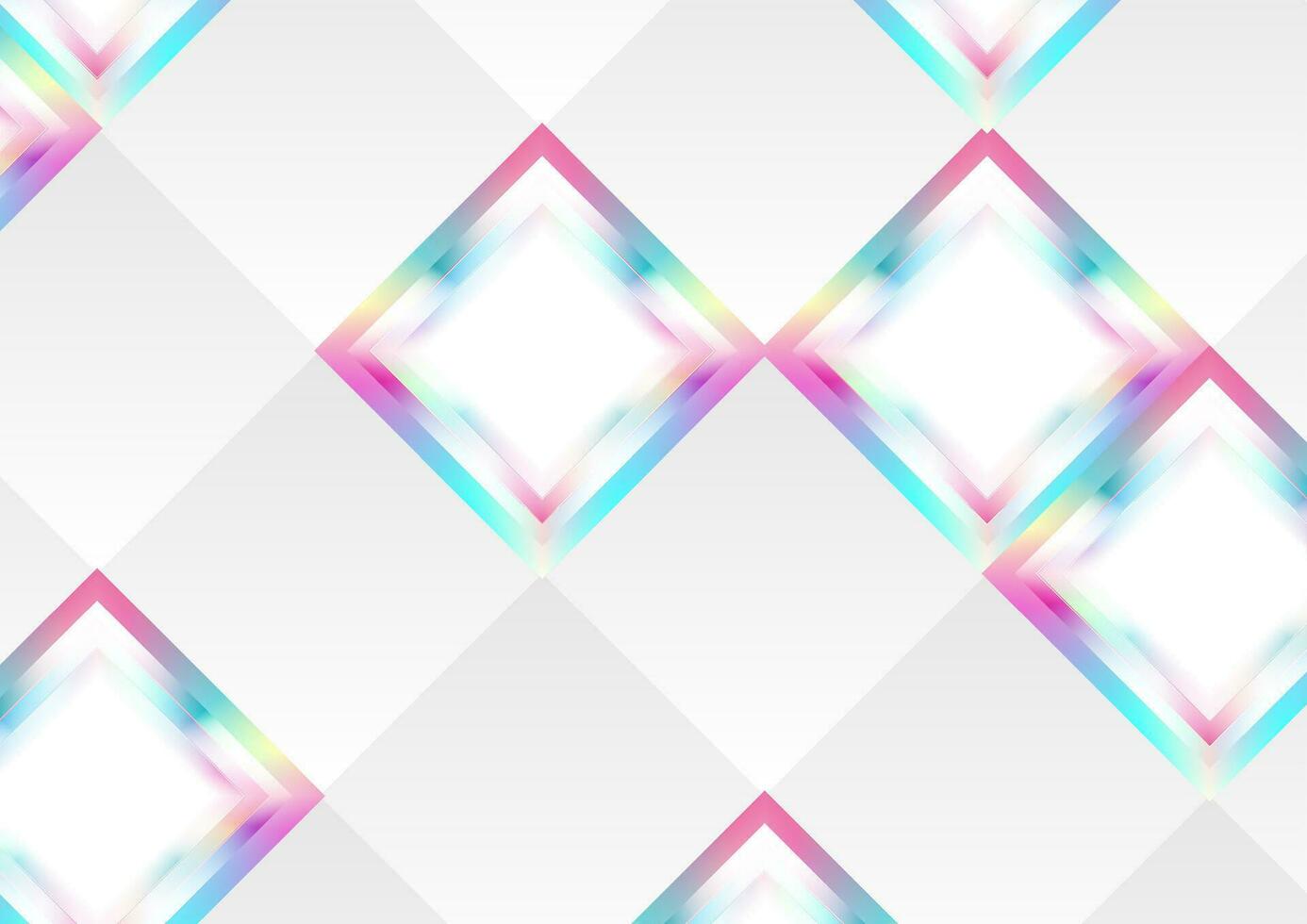 Holographic glossy squares abstract tech background vector