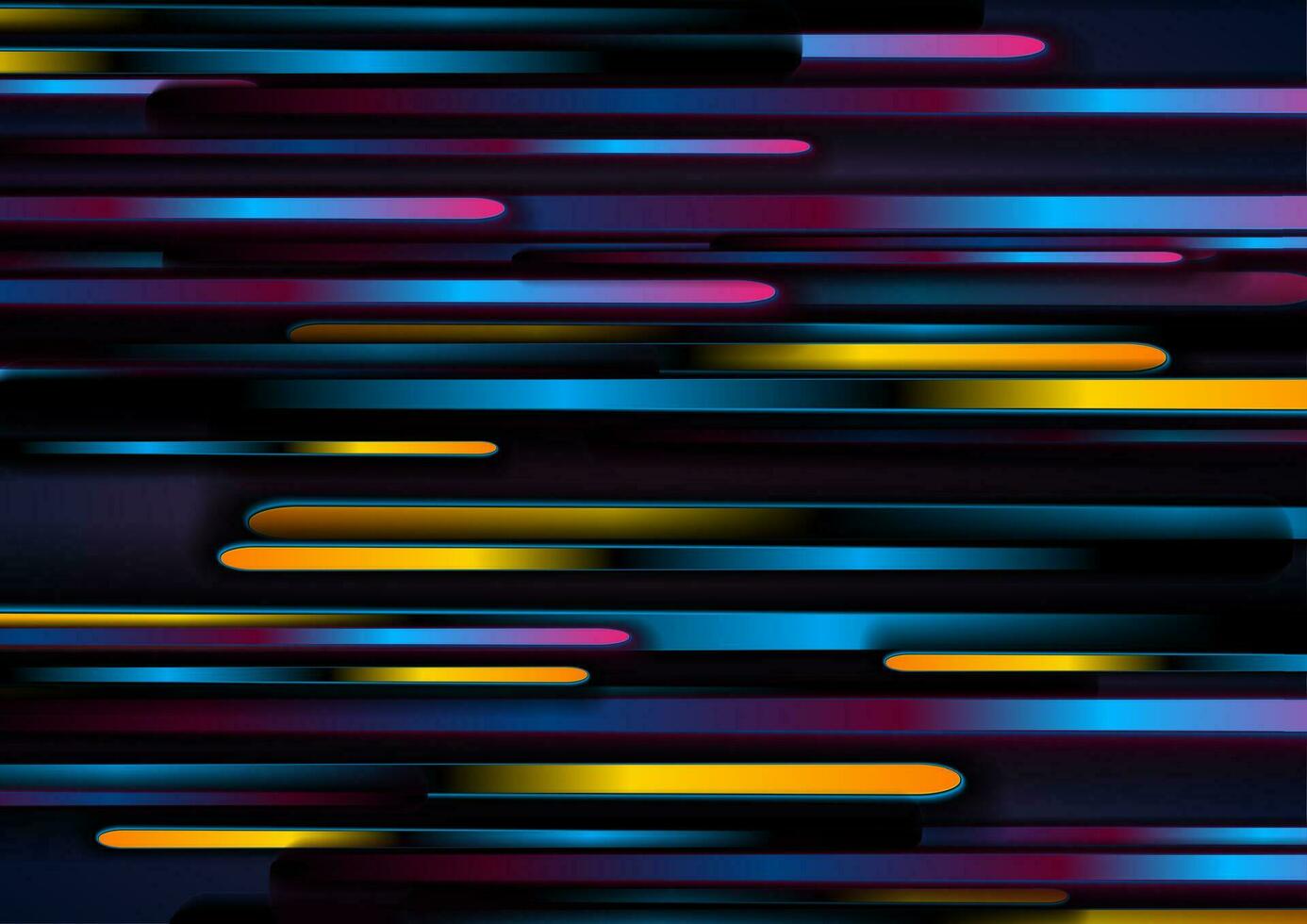 Dark colorful blurred stripes abstract tech background vector