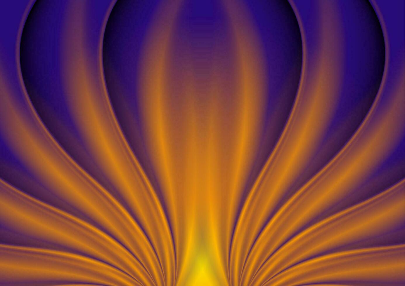 Blue orange smooth waves abstract flowing background vector