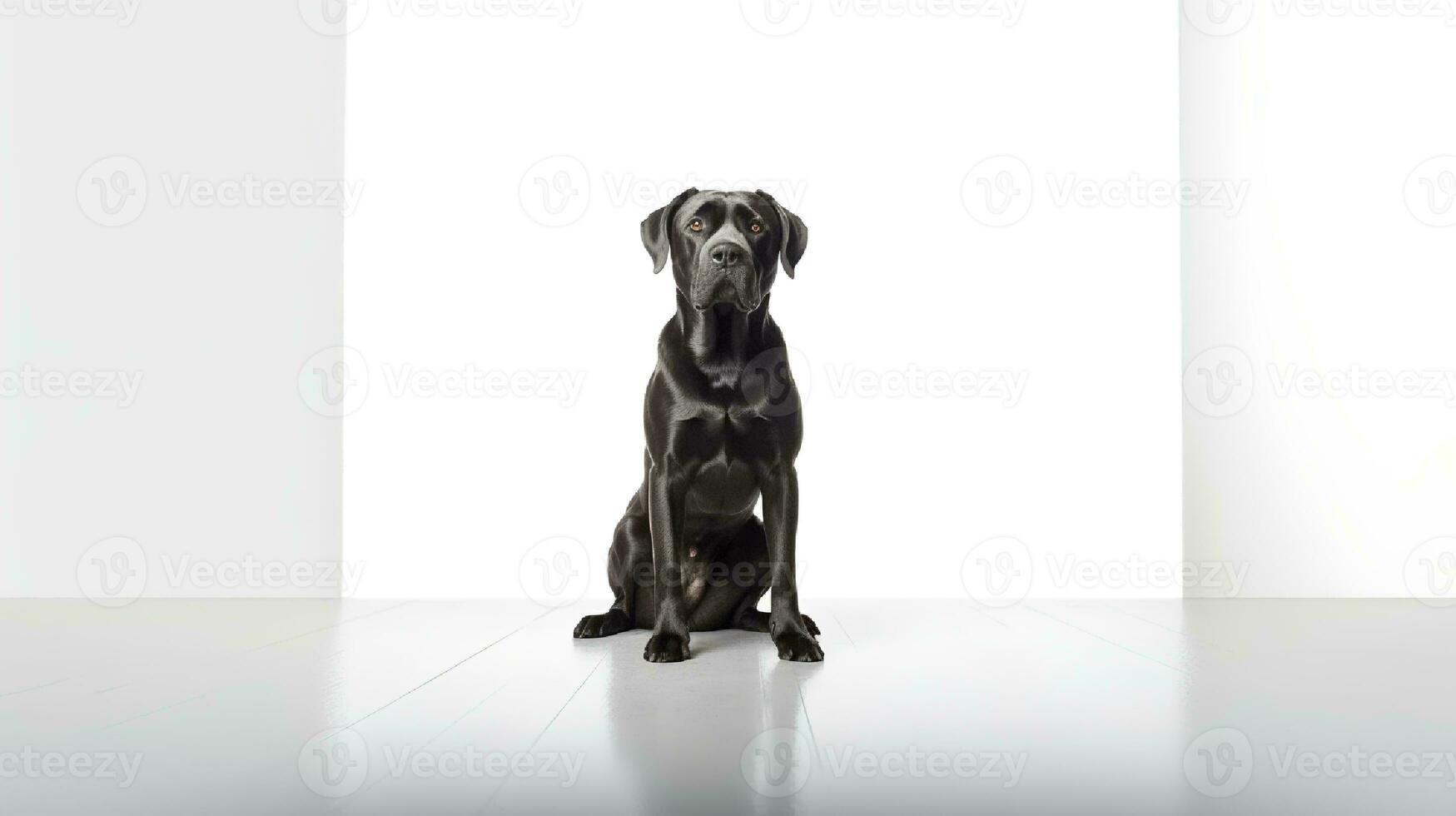 Photo of a cane corso on white background. Generative AI