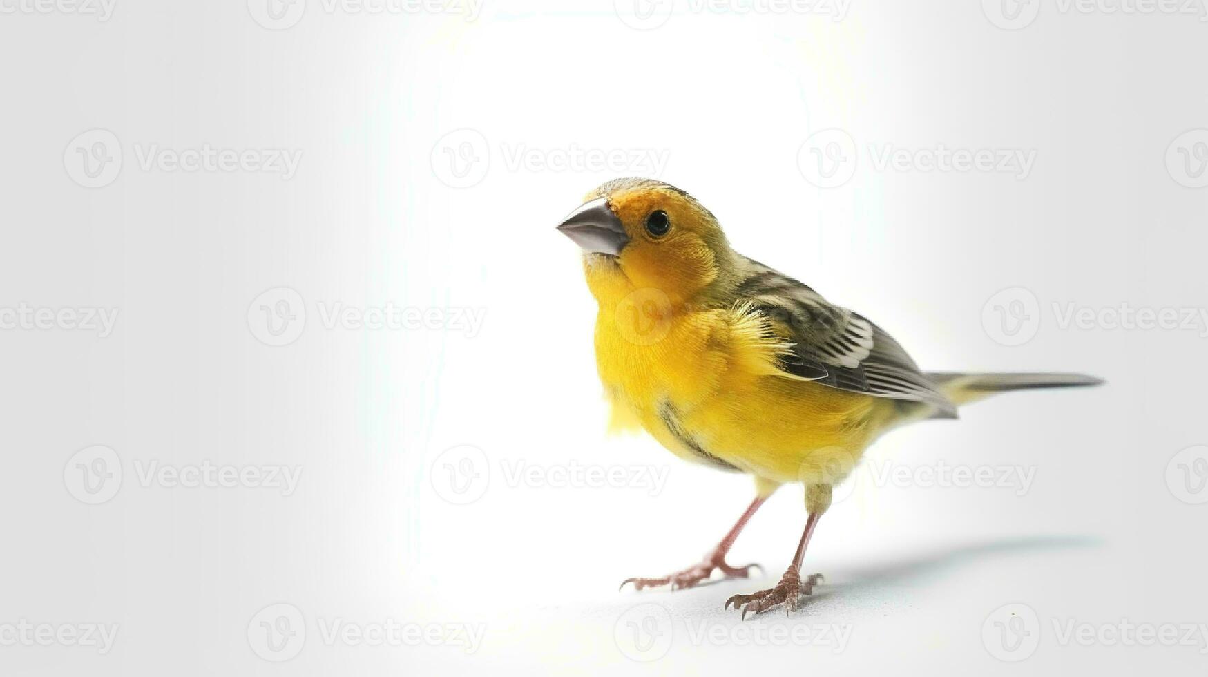 Photo of a finch bird on white background. Generative AI