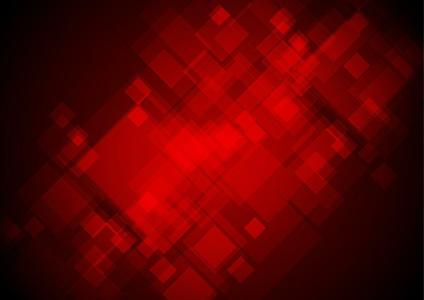 Dark red tech geometric squares abstract background vector