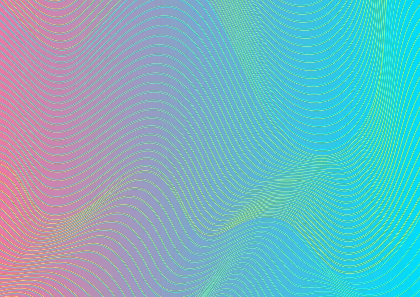 Colorful curved wavy lines pattern design vector