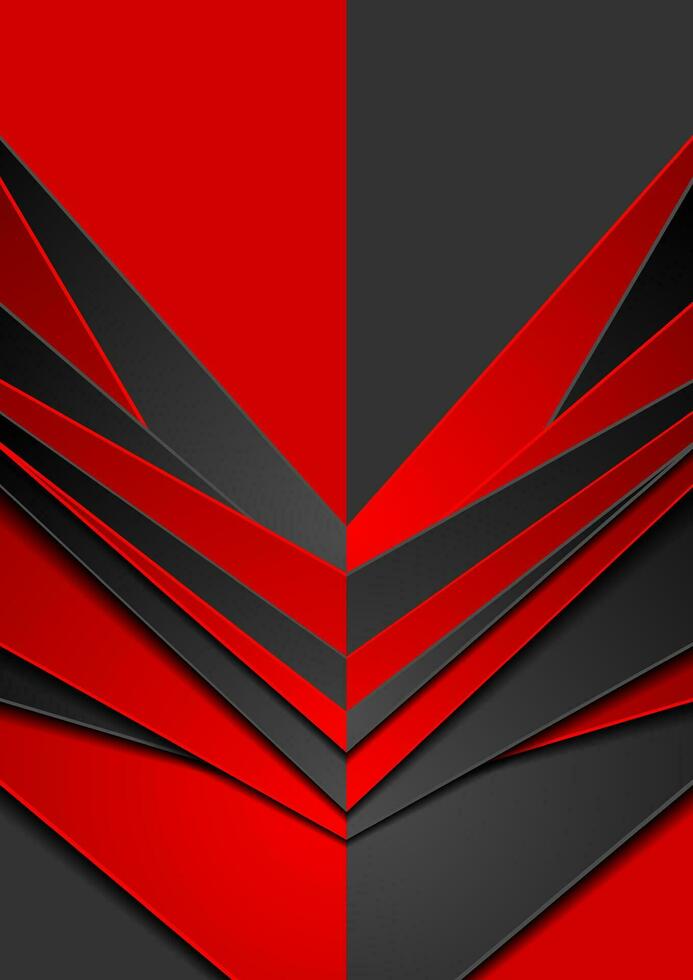 Red and black abstract tech arrows contrast background vector
