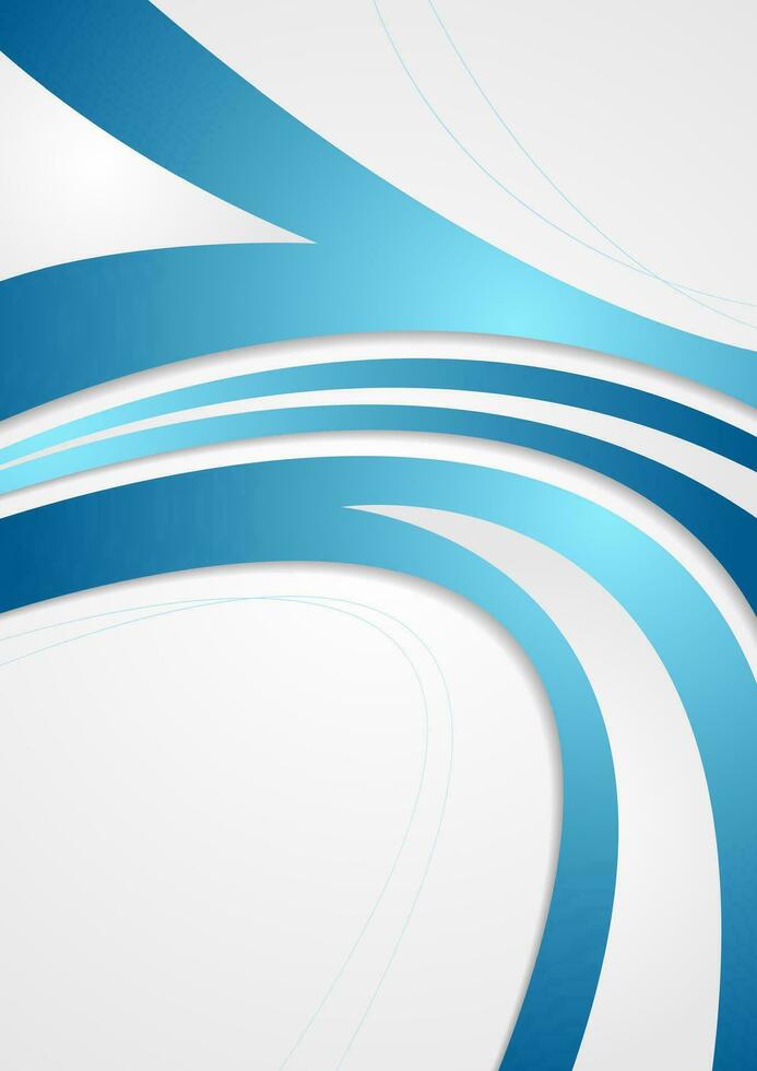 Abstract bright blue corporate waves background vector