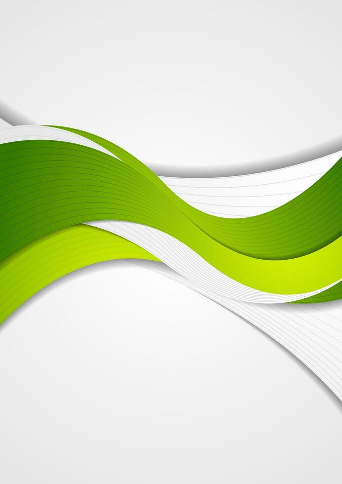 Abstract green corporate wavy flyer design vector