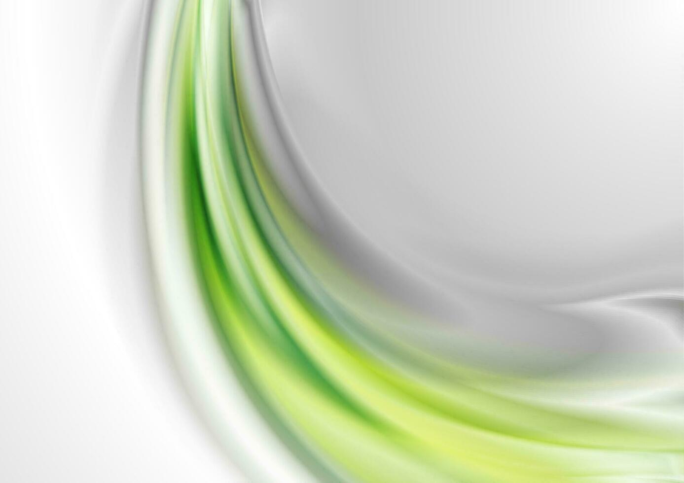 Green and grey abstract smooth blurred waves design vector