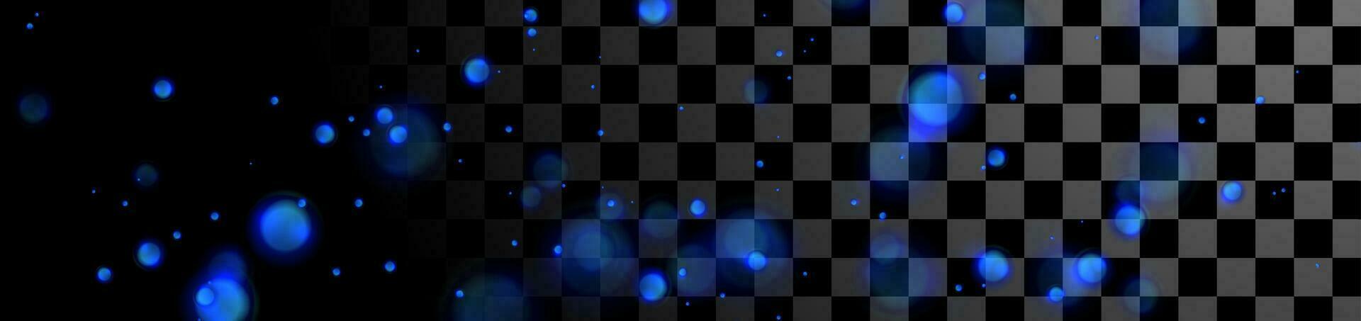 Deep blue luminous bokeh lights particles banner vector