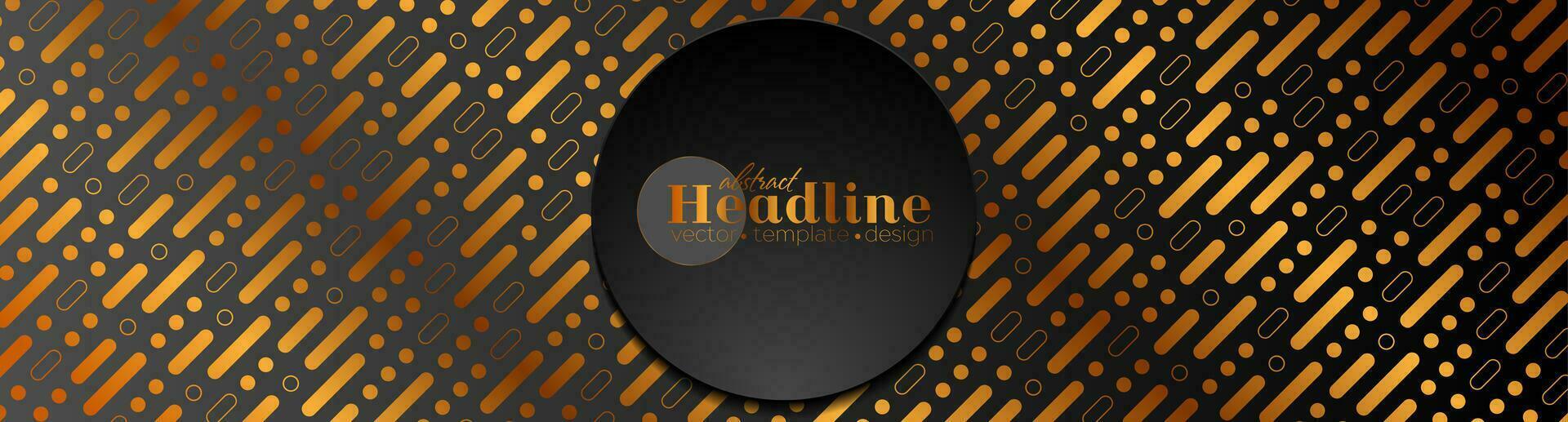 Bronze minimal geometric abstract banner with black circle vector