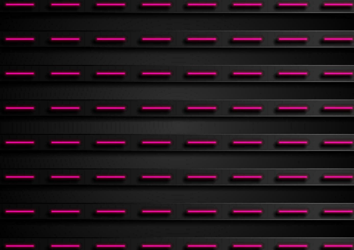 Black and glowing neon purple stripes abstract tech background vector