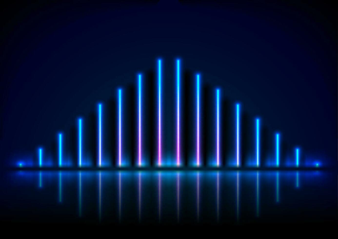 Blue neon laser lines technology retro background vector