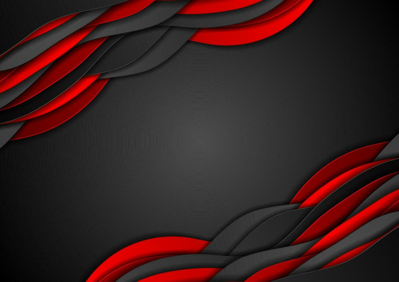 Red and black abstract wavy corporate background vector