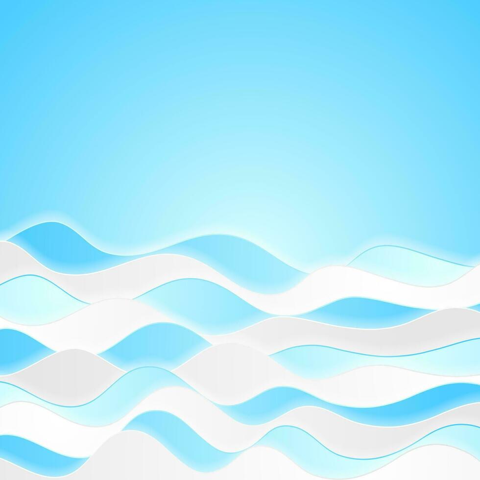 Grey and blue flowing waves abstract corporate background vector