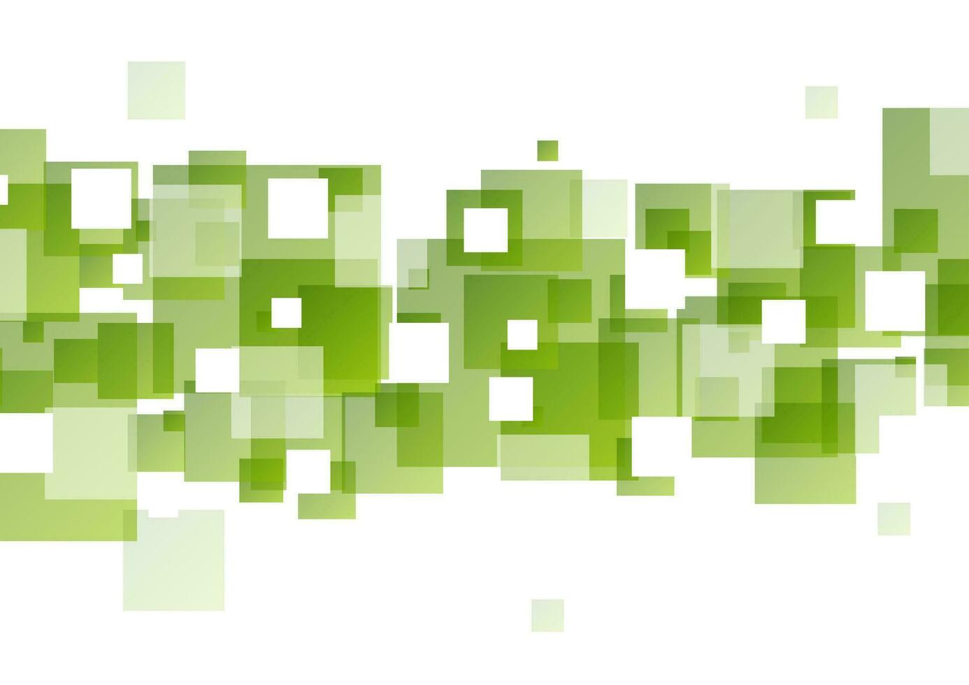 Tech geometric background with green squares vector