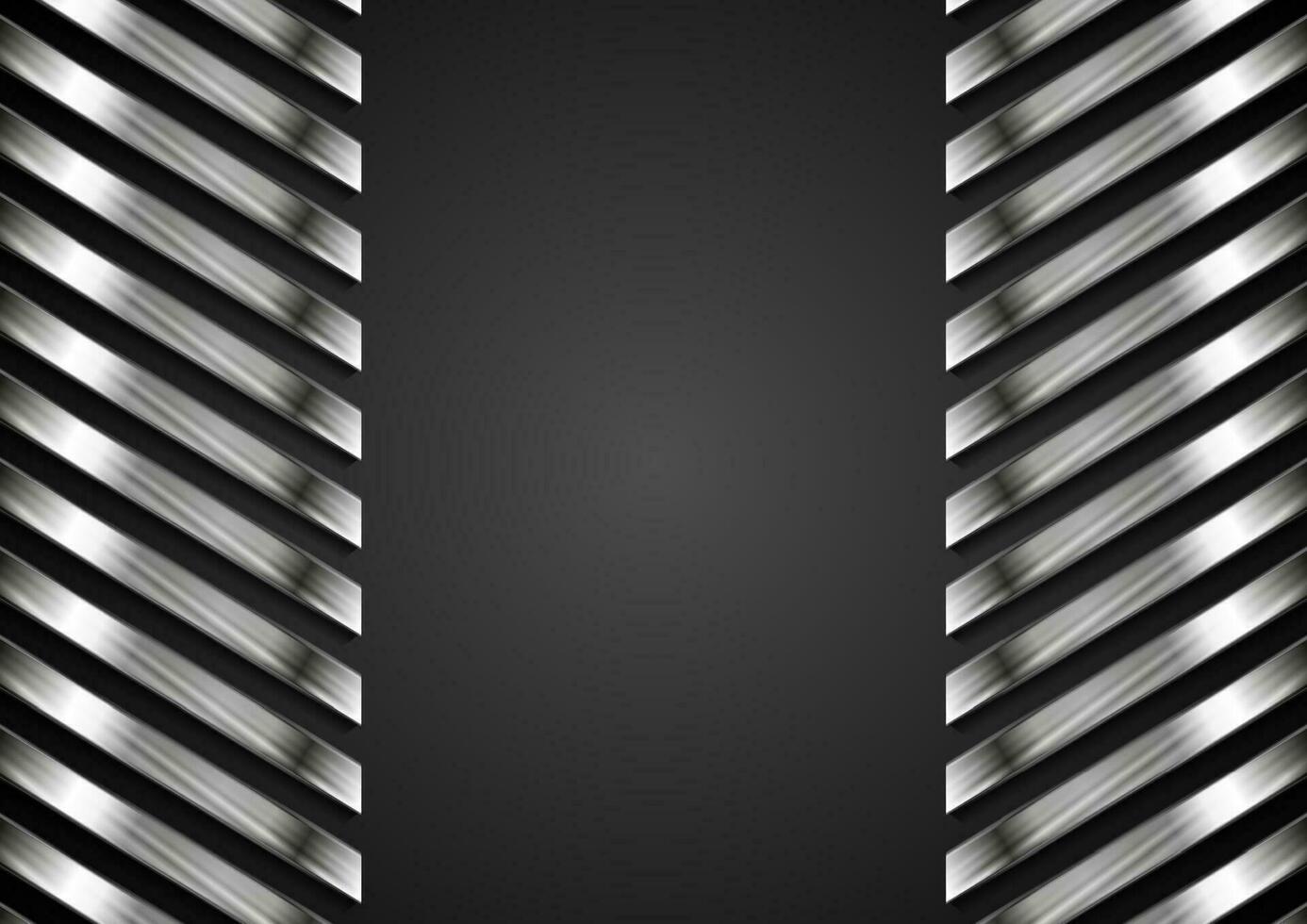 Abstract tech metallic stripes background vector