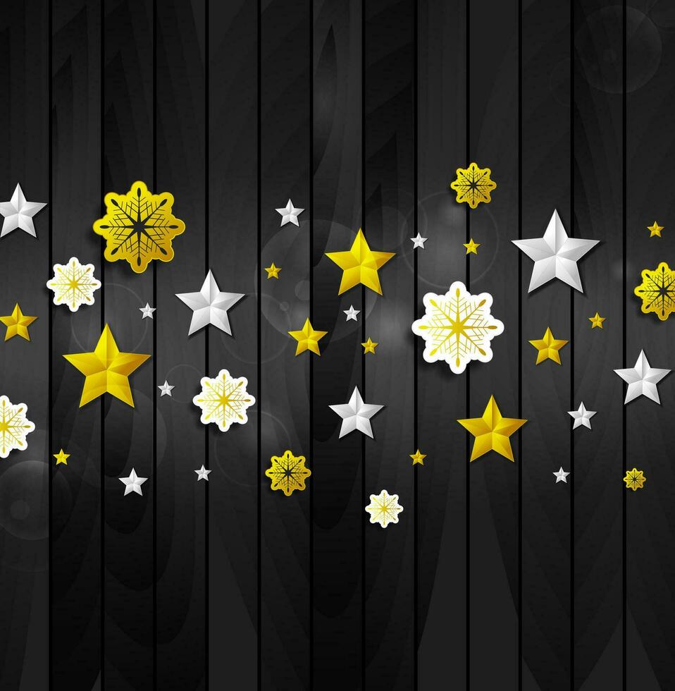 Christmas abstract background with stars and snowflakes vector