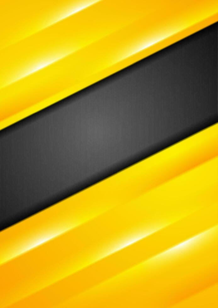 Bright yellow stripes abstract flyer design vector