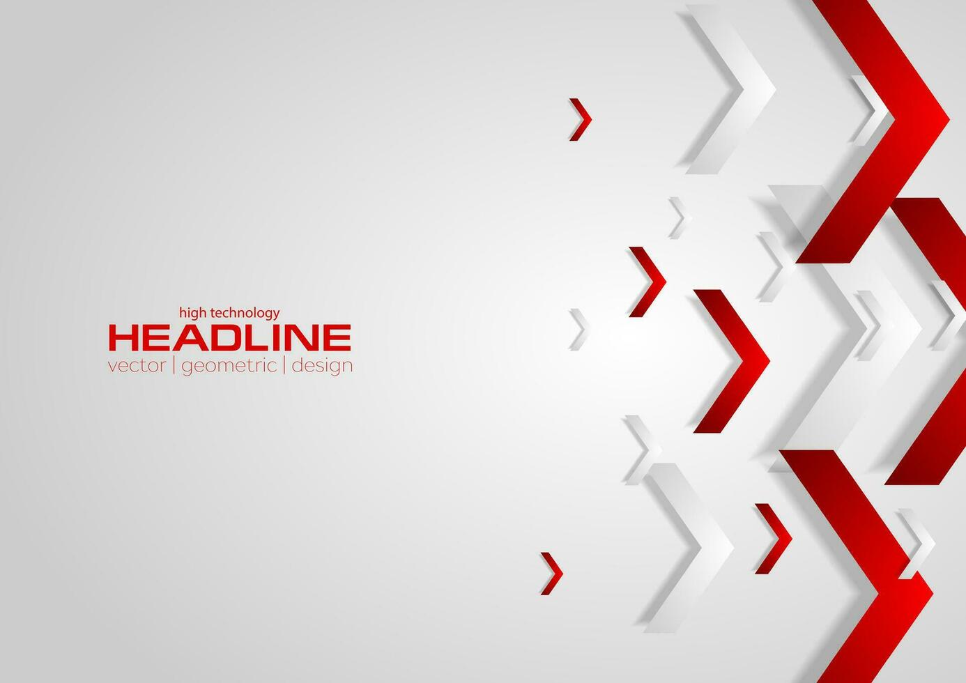 Red and grey tech abstract background with arrows vector