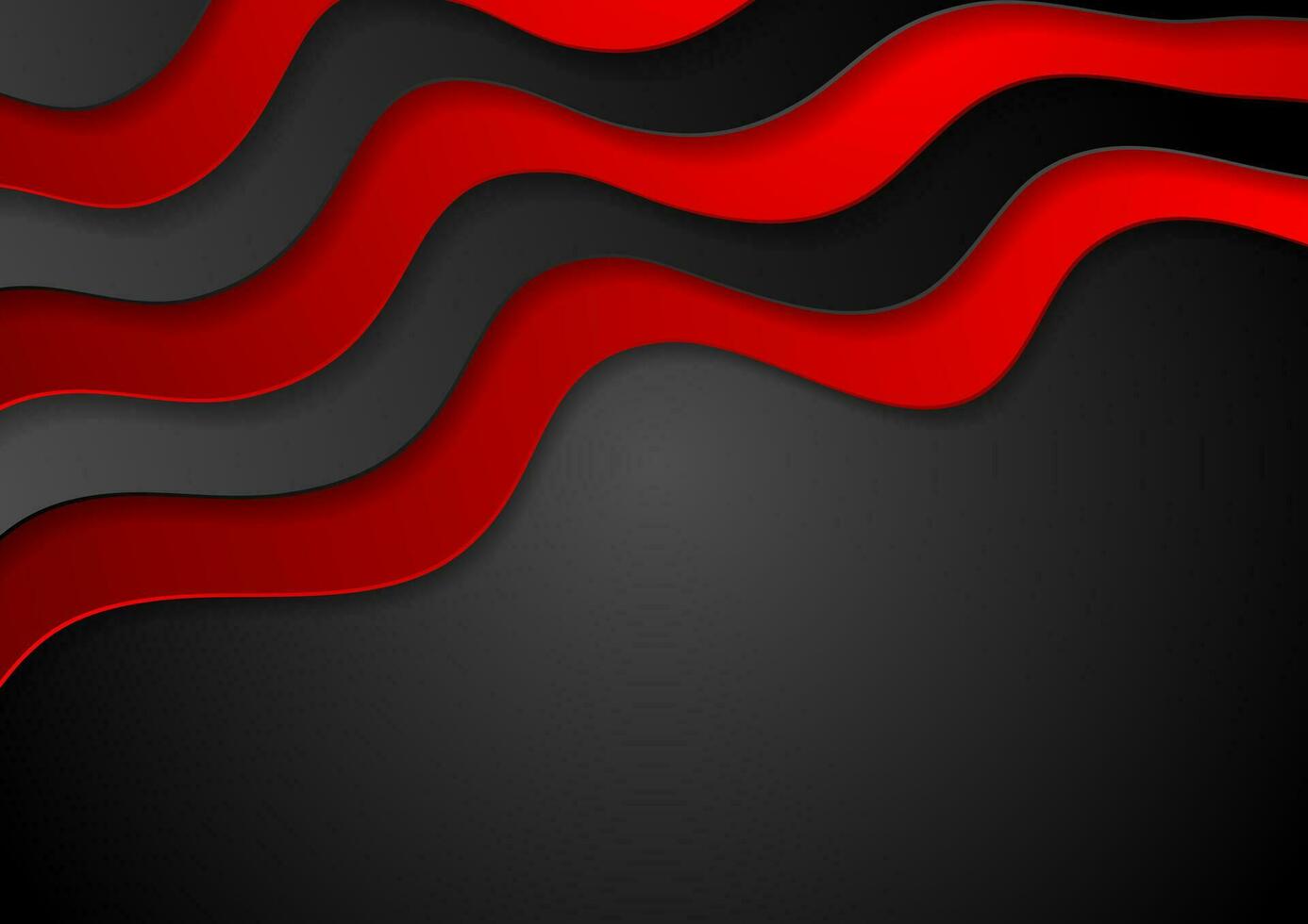 Red and black abstract corporate waves background vector