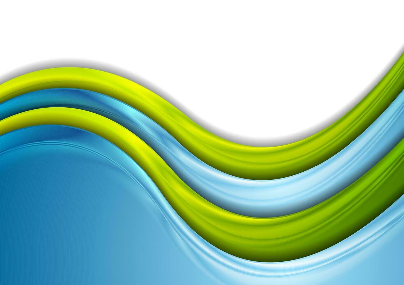 Green and blue blurred waves abstract background vector