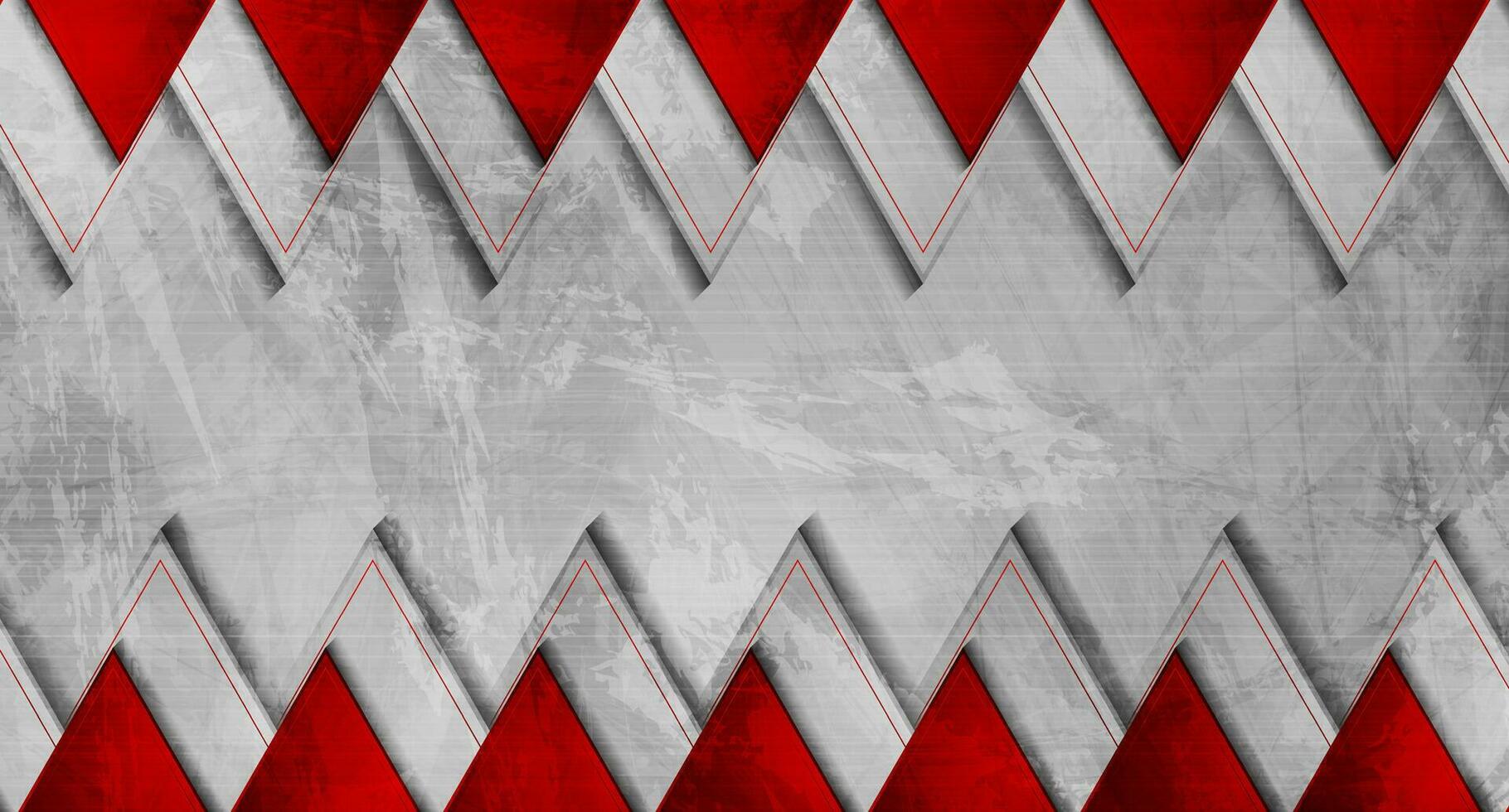 Grey and red triangles abstract grunge background vector